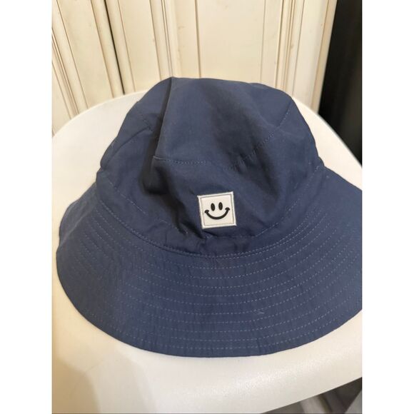 Furtalk Kids Smiley Face UPF 50 Bucket Sun Hat Navy Size 54cm - Picture 1 of 5